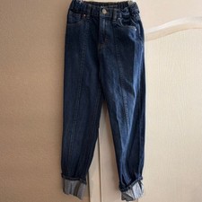 GUESS Girls Paperbag Jeans Size 8 Blue Denim Cotton High Rise Relaxed Fit