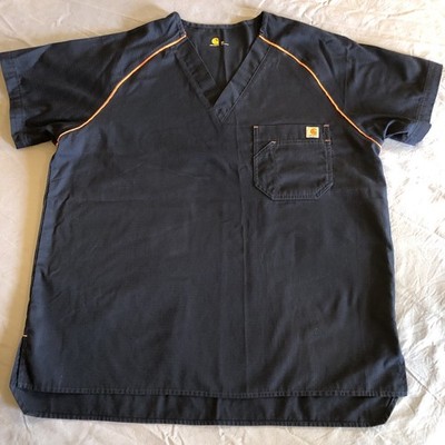 Carhartt scrubs top V-neck￼ Nurse CNA Doctor ￼ Men s Medical ￼Navy Uniform ￼