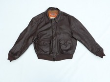 Vintage Cooper A2 Jacket Flight Bomber USA Air Force Leather Goatskin Brown 48R