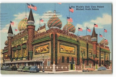 1952 The World's Only Corn Palace - Mitchell, South Dakota VTG Postcard SK3.