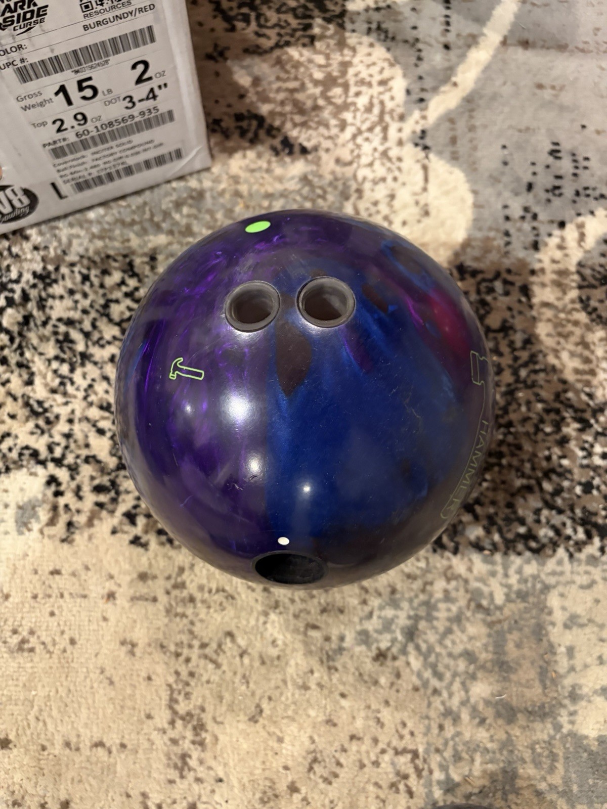 15# Hammer Black Widow Tour V1 Bowling Ball Single Drill