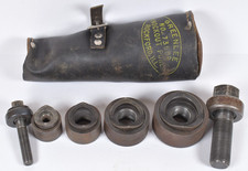 Vtg Greenlee 735BB Ball Bearing Stud Knockout Punch Set Leather Case