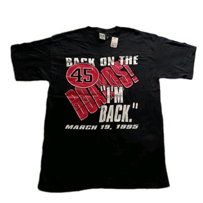 NWT 1995 Michael Jordan #45 Im Back Chicago Bulls NBA Vintage Basketball T Shirt