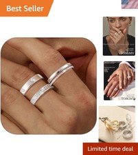 Chic 3-Piece Ring Set - Dainty Stacking Rings with Cubic Zirconia - Gift Ready