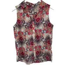 Dana Buchman Womens XL, Blouse, Paisley Sleev...
