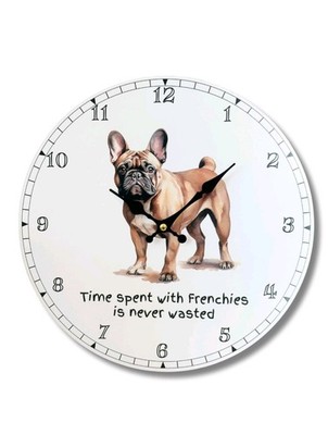 30cm Hundeliebhaber Uhr ''Time Spent with'' Frenchies Geschenk verpackt