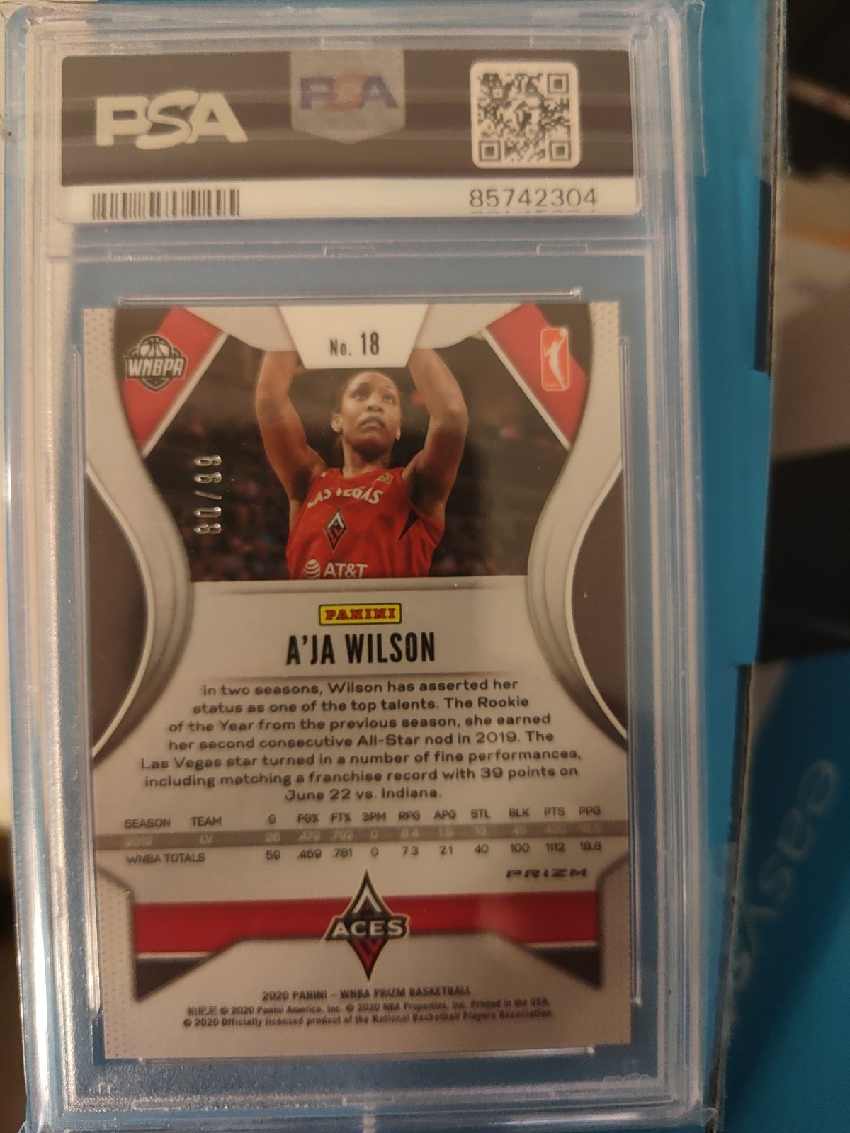 2020 Panini Prizm WNBA Aja Wilson Premium Box Set PSA 10 view 2