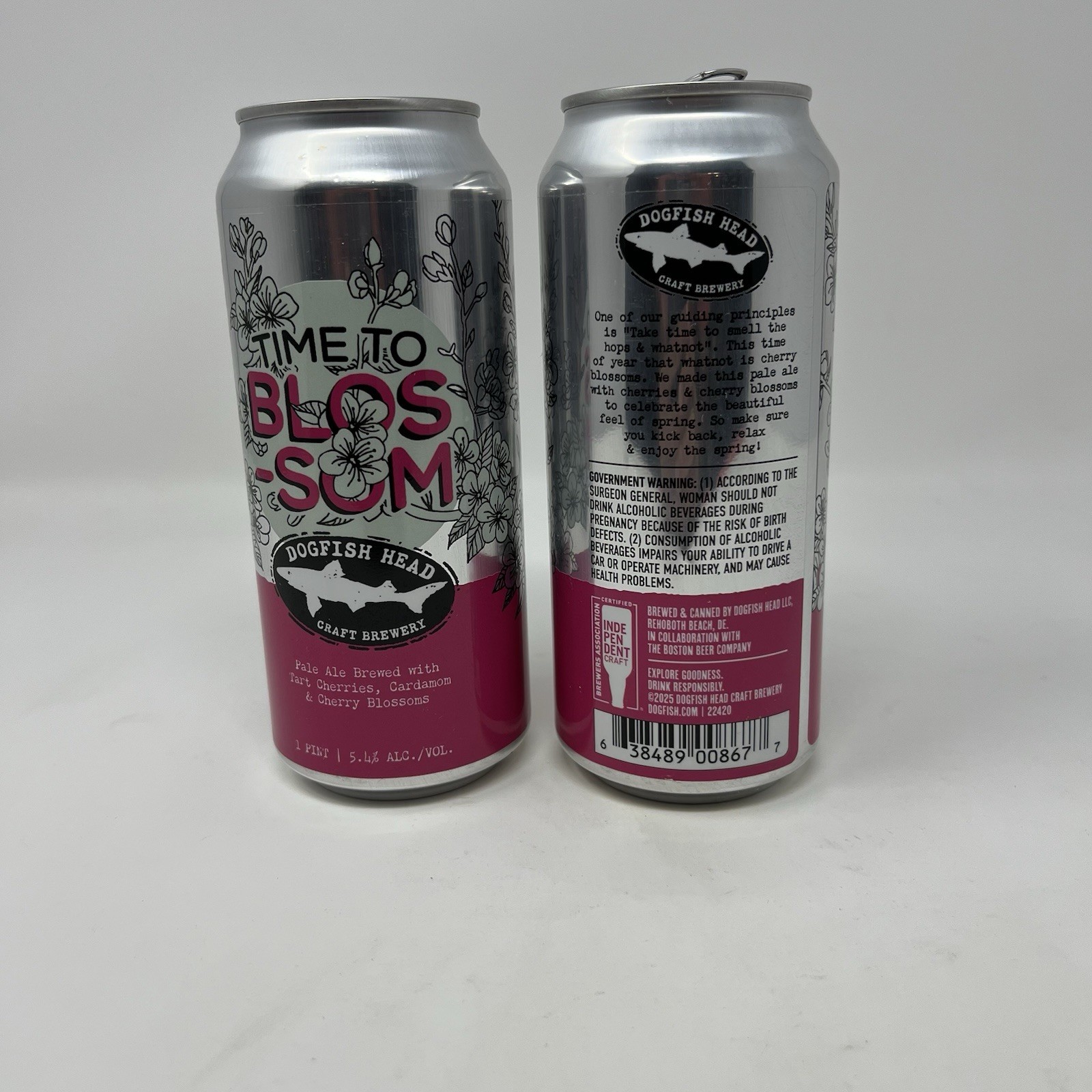 Two Empty Beer Cans Dogfish Head Craft Brewery Time To Blossom Pale Ale