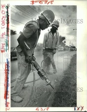 1986 Press Photo Boh Brothers Construction Company workers, Chalmette