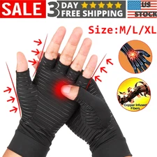 1 Pair Copper Arthritis Compression Gloves Hand Support Joint Pain Relief USA
