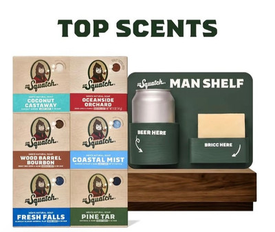 Dr. Squatch MAN SHELF BEER & BRICK HOLDER + 6 SOAP BARS RARE