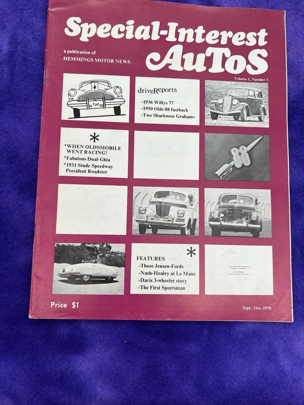 Special Interest Autos Magazine Issue 1 Volume 1 1970