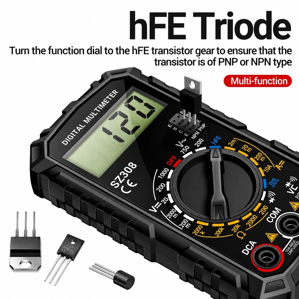Professional Digital Multimeter Voltmeter Ohmmeter Ammeter Multi Tester ...