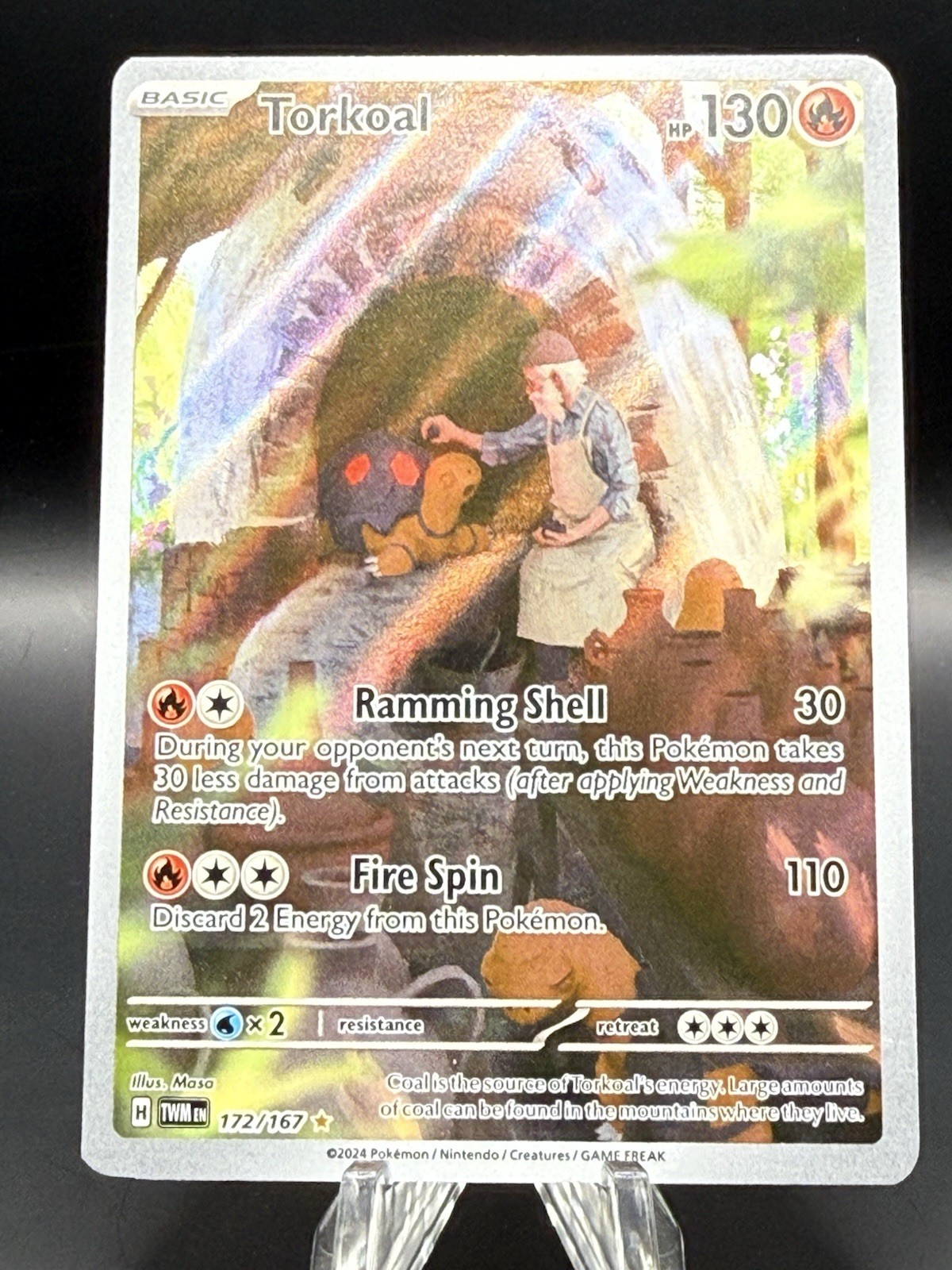 1x Torkoal - 172/167 - Illustration Rare Lightly Played Pokemon SV06 - Twilight