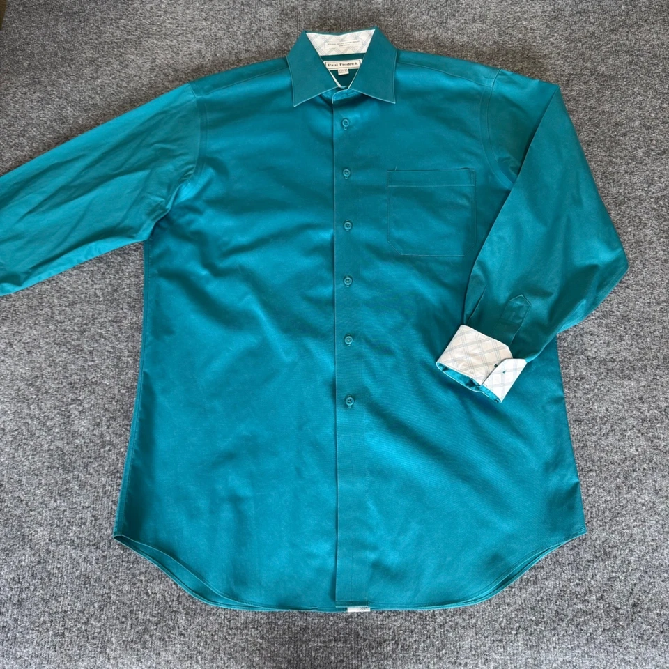 Lote de 2 camisas de vestir Paul Fredrick algodón de dos capas sin planchar 15 1/2-35 Foto 3 de 4