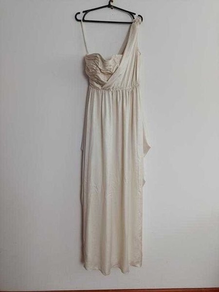 Women Dress White Satin 38 #26V4