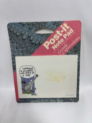 Vintage Post-It Note Pad 40 Sheets Happiness Is Achieved One Smile At A Time