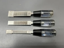 (l) VINTAGE NICHOLSON 3PC HAND CHISEL FILE RASP SET 1/2 3/4 1 - MADE IN USA