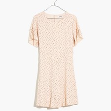 Madewell Tie-Sleeve Retro Floral Dress in Dutch Dandelions W1361 Sz 14