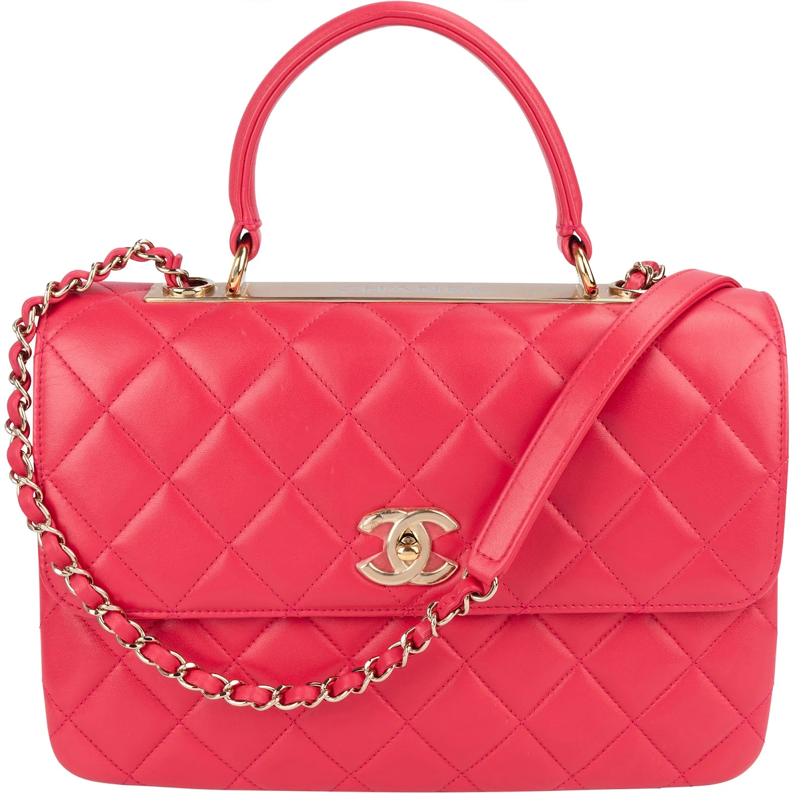 Chanel Quilted Lambskin Trendy CC Top Handle Handbag Coco CC Bag