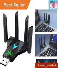 AC1300 USB WiFi Adapter, Suitable for PC Desktop 2.4G/5G Dual Band 1300M Wire...