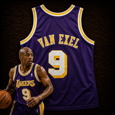 Camiseta deportiva rara de los 90 Nick Van Exel Los Angeles Lakers campeón de la NBA talla 40/M