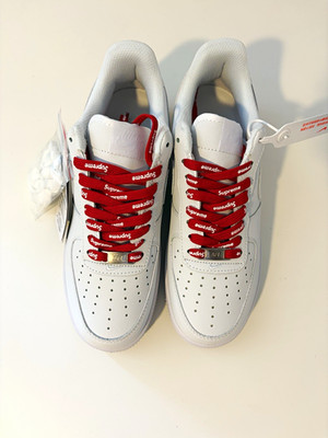 Nike Air Force 1 '07 X Supreme Sneaker Weiß/Rot EU 42 US 8,5 Neu + OPV