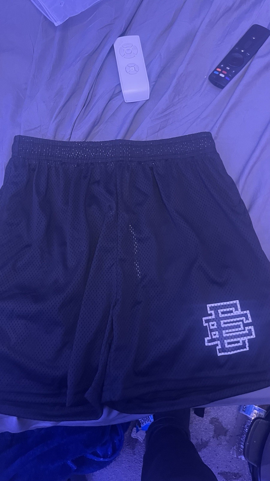 Eric Emanuel Black Mesh Athletic Shorts Men's Size L Basketball Activewear