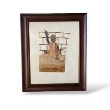 Framed Orginal Signed Banana Bark Art Luvac Craft St. Catherine Jamaica