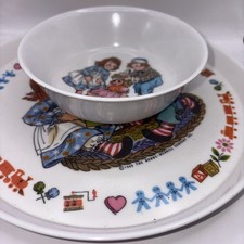 Vintage Oneida Raggedy Ann  Andy Plastic Plate  Bowl