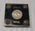 1938-D/S Buffalo Nickel  5 CENTS In Old Case Pics!