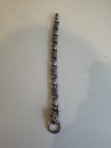 Vintage ENIR Sterling Silver Bracelet 72.98g Heavy 1990s Artisan Biker Jewelry
