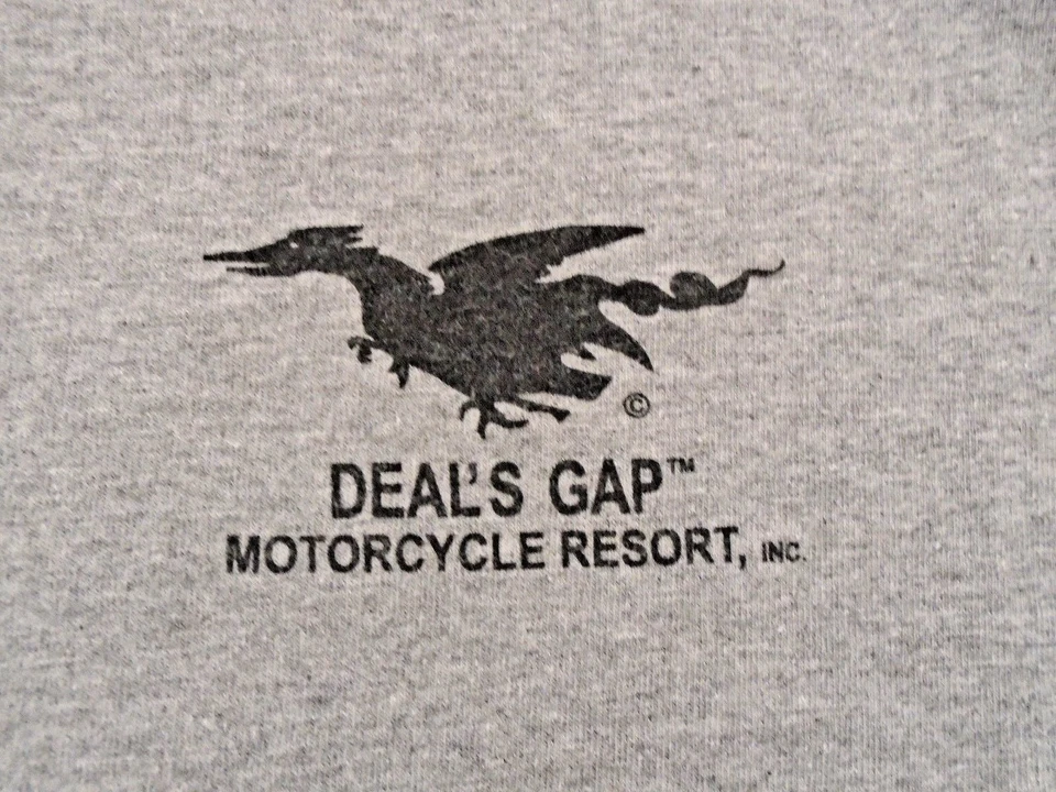 Deal's Gap Motorcycle Resort Ride The Dragon Medium Grey T shirt - Image 3 of 4