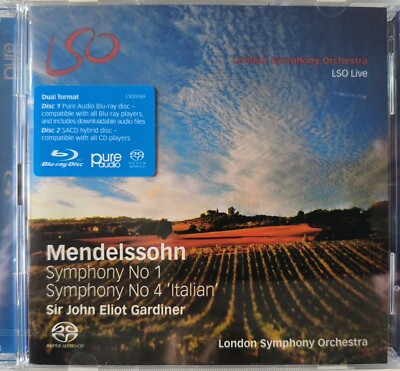 NEW SEALED 1 SACD + 1 Blu-Ray MENDELSSOHN Symphony 1 & 4 ''Italian'' GARDINER LSO