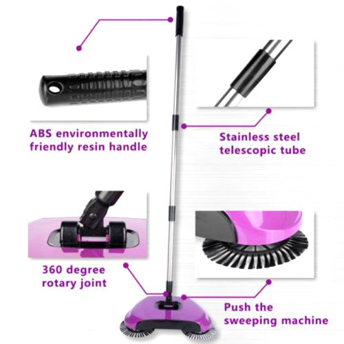 SPIN HAND SCHIEBEKEHRMASCHINE HANDBESEN HAUSHALT BODEN STAUB SAUBER MOP KEIN ELEKTRISCH - Bild 7 von 7