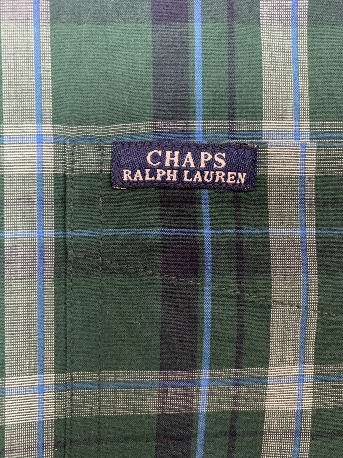 Chaps Ralph Lauren Button Down Mens Large Green Plaid East Care Checked image 5