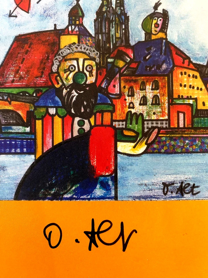 OTMAR ALT  Regensburg  HAND-SIGNIERT, KPK, orig.signed, mit Rahmen - Bild 3 von 4