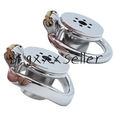 Stainless Steel Negative Male Flat Chastity Device Metal Lock Belt Chastity Cage