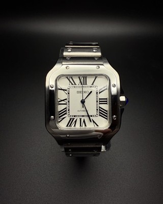 Seikmod Santos Style | Roman Dial | Sapphire Crystal | NH35 Automatic