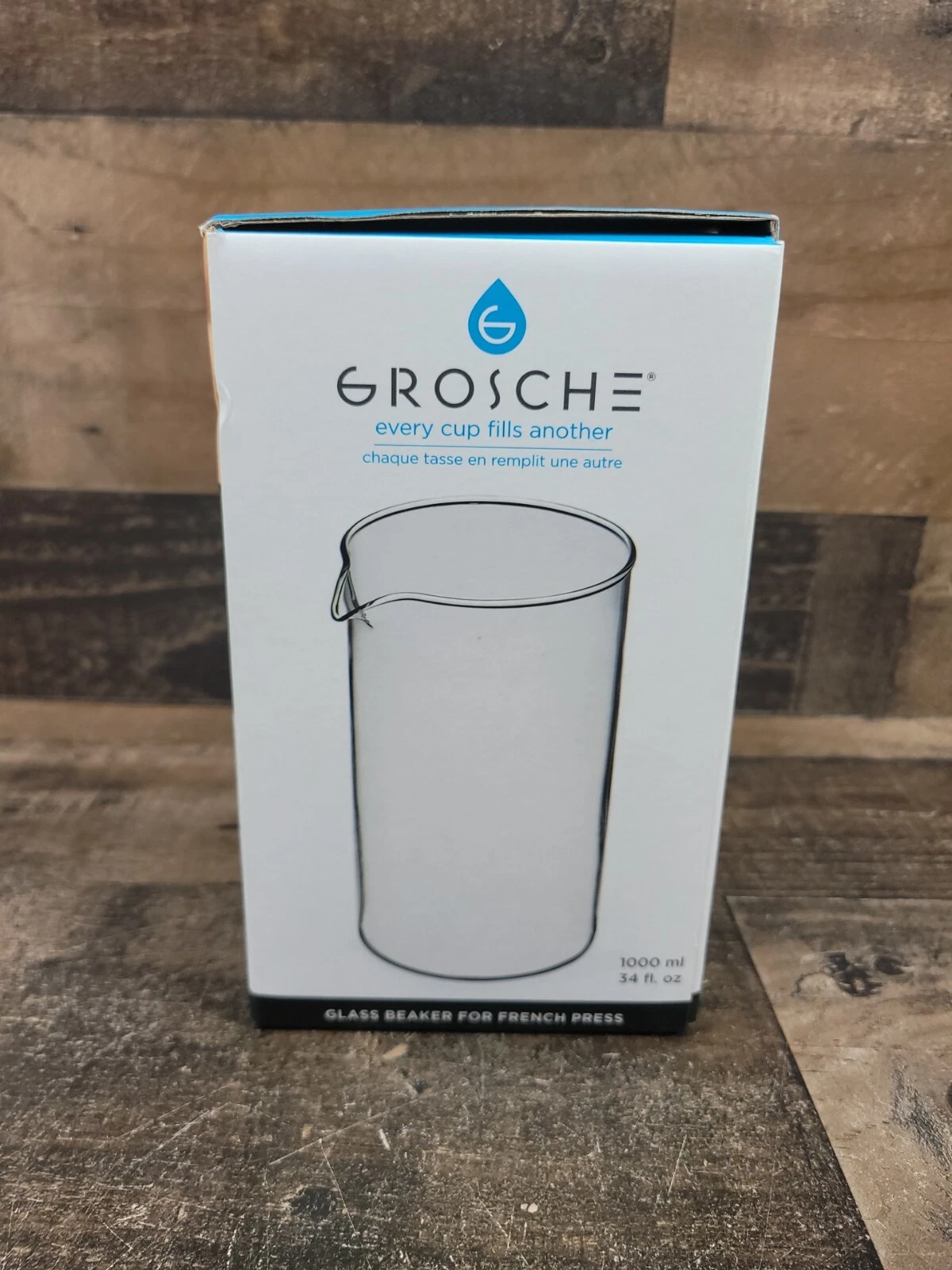 GROSCHE Standard Universal Design French Press Coffee Replacement Glass Beaker