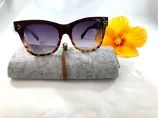 Cat Eye Leopard Sunglasses Vintage Women Brown Gray Lens UV 400