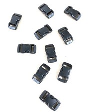 New 10pcs Plastic Side Release Buckle For 10mm Backpack Webbing Black
