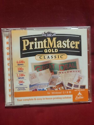 Shelf162C VINTAGE PC GAME/SOFTWARE~ printmaster gold classic