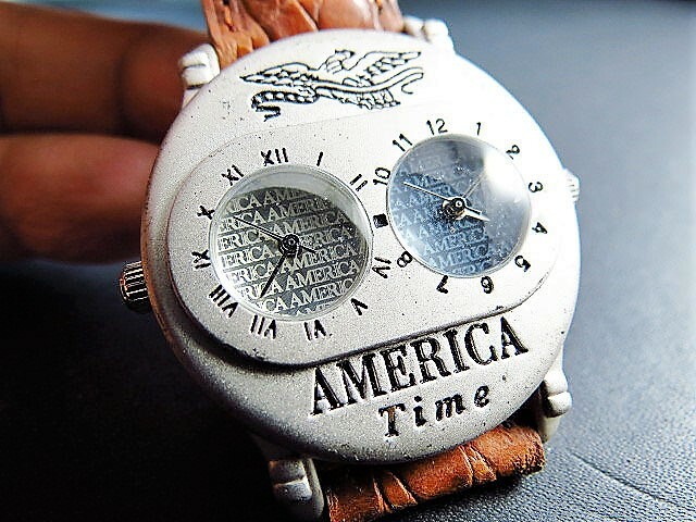 Montre AMERICA TIME eagle twice time homme DIV0348 noir