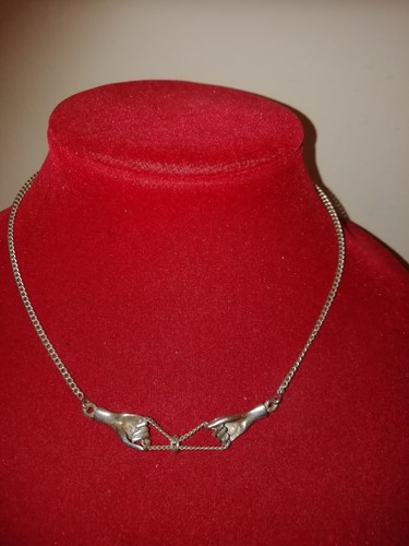 Deliziosa Collana Girocollo con mani anni '70 In argento 925 Arezzo Italia - Foto 14 di 20