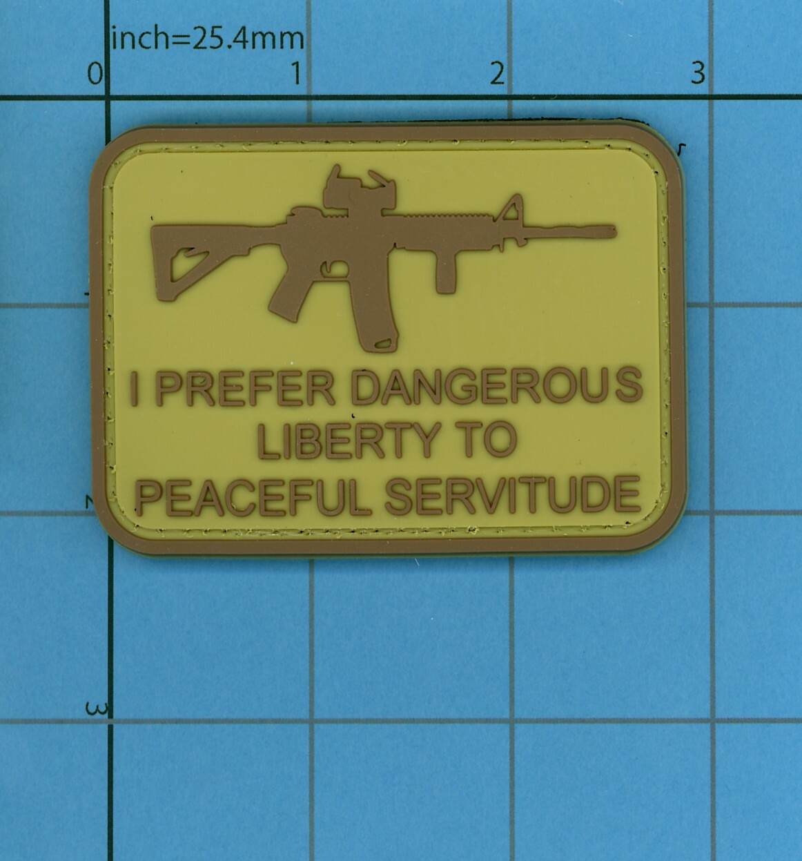 Desert PVC AR15 Tactical Patch Dangerous Liberty Over Peaceful Servitude B40