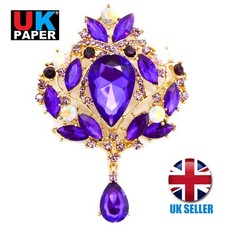 EXTRA LARGE DIAMANTE RHINESTONE CRYSTAL BROOCH SILVER VINTAGE PIN LOT FOR WOMEN