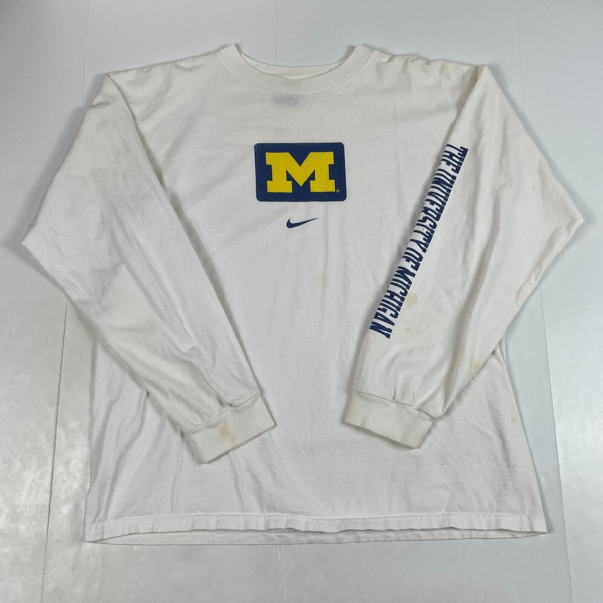 VINTAGE Michigan Wolverines Football Shirt Mens Medium Nike Long