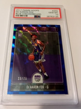 2017 PANINI HOOPS - DE AARON FOX - BLUE CHECKERBOARD SP RC #/75   PSA 10  POP 3
