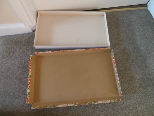 Vintage 1960s Merry Christmas Greetings Empty Gift Box 41x24 x3.5cms Collectible - Picture 10 of 14